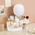 thumbnail image 1 of Caja de almacenamiento de cosméticos, tocador de escritorio, espejo cosmético, estante para el cuidado de la piel, caja organizadora de lápiz labial, mesa tipo cajón, 1 of 6