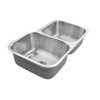 Houzer Medallion Classic 32 in Stainless Steel Undermount 60/40 Double Small Right Bowl Kitchen Sink with Strainer - MEC-3220SR-1