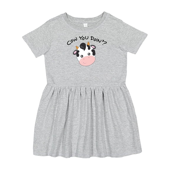 Inktastic Cow You Doin'? Cute Cow Girls Toddler Dress