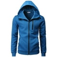 thumbnail image 3 of H2H Mens Casual Zip-up Hoodie Double Cotton Lightweight Hooded Basic Designed BLUE US M/Asia L (CMOHOL070), 3 of 6