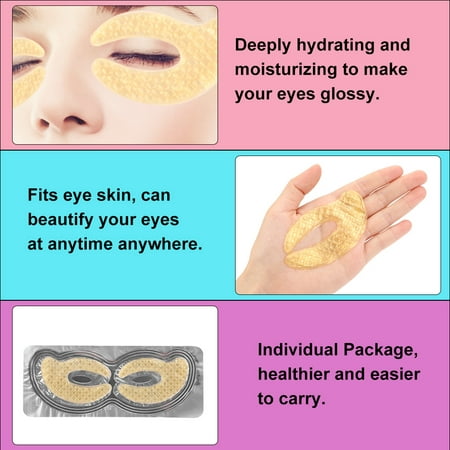 Anauto Eye Mask, Collagen Eye Patch,Crystal Collagen Remove Dark Circles Moisturizing Fade Fine Lines Anti-aging Eye