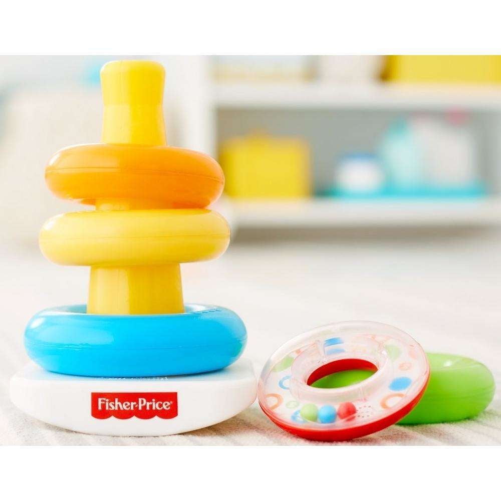 Fisher-Price Baby Stacking Toy Rock-a-Stack, Roly-Poly Base with 5 Colorful Rings for Ages 6+ Months