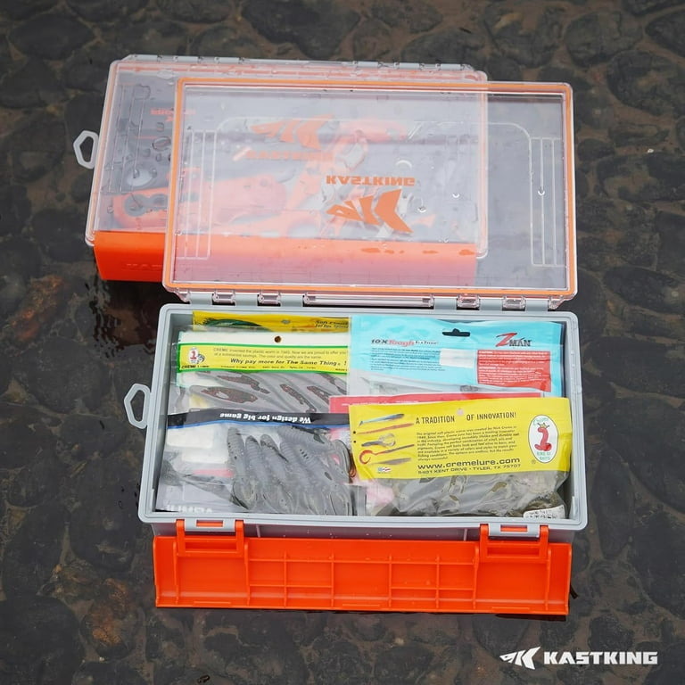 KastKing Waterproof Tackle Box, Fishing Tackle Box Organizer With Exterior  Stickers-HyperSeal 3700*2 Deep Tackle Trays,