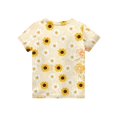 thumbnail image 4 of Abcomgle Girls Casual Tshirts Summer Short Sleeve Tshirt Daisy Sunflower Print Toddler T-Shirt Casual Crewneck Cotton Tops, 4 of 5