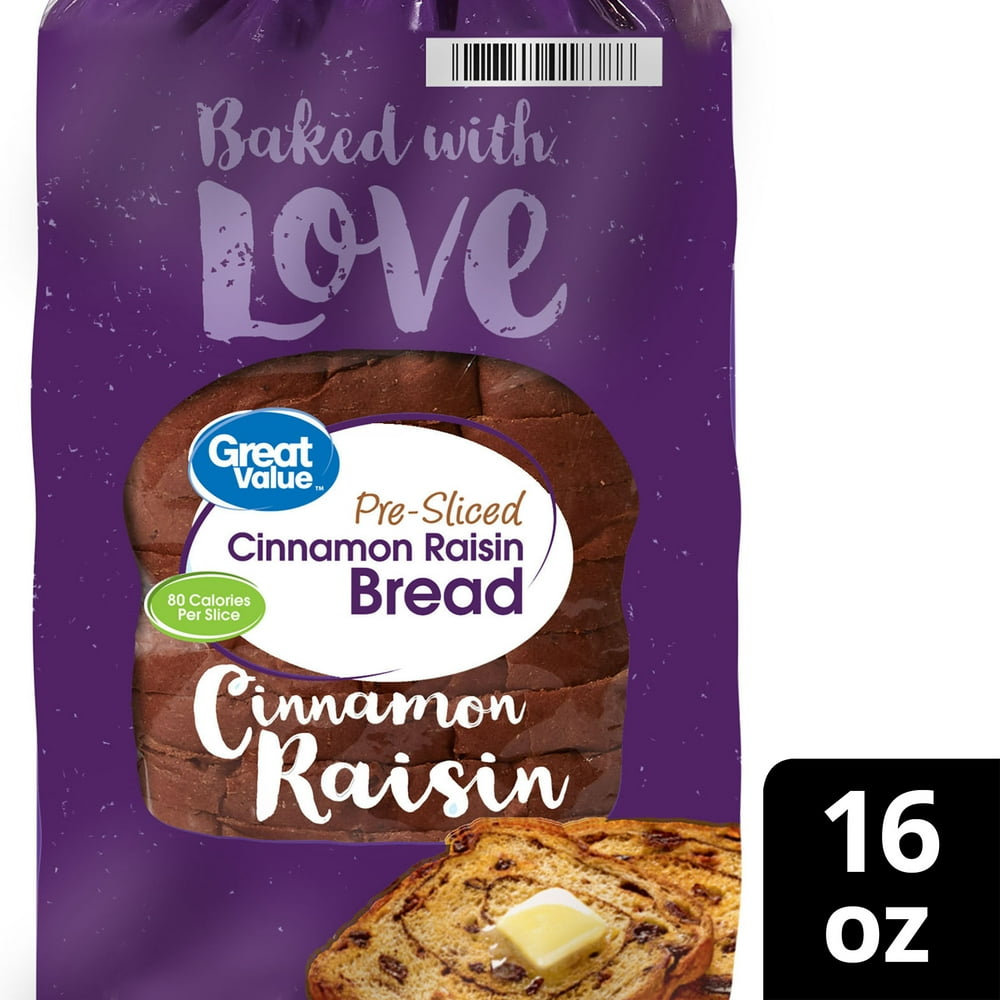 Great Value Cinnamon Raisin Bread, 16oz