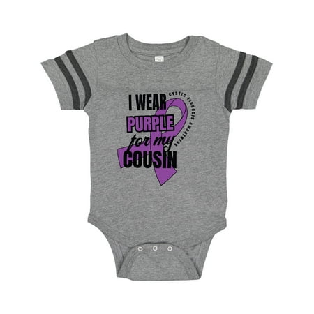 

Inktastic I Wear Purple For My Cousin Cystic Fibrosis Awareness Gift Baby Boy or Baby Girl Bodysuit