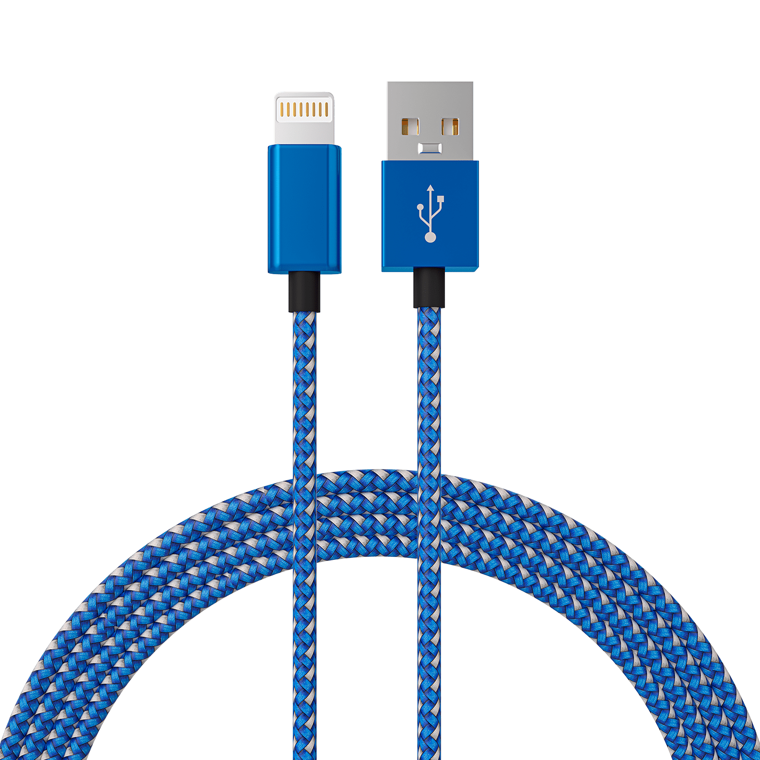 6ft Long MFI Certified Phone Charger Cable - Heavy-Duty Durable Braided  Data Sync Lightning to USB Charging Cables Cords for iPhones - Blue/White -  