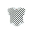thumbnail image 1 of Coduop Infant Baby Boy Girl Sweatshirt Romper Oversized Short Sleeve Plaid Jumpsuit, 1 of 7