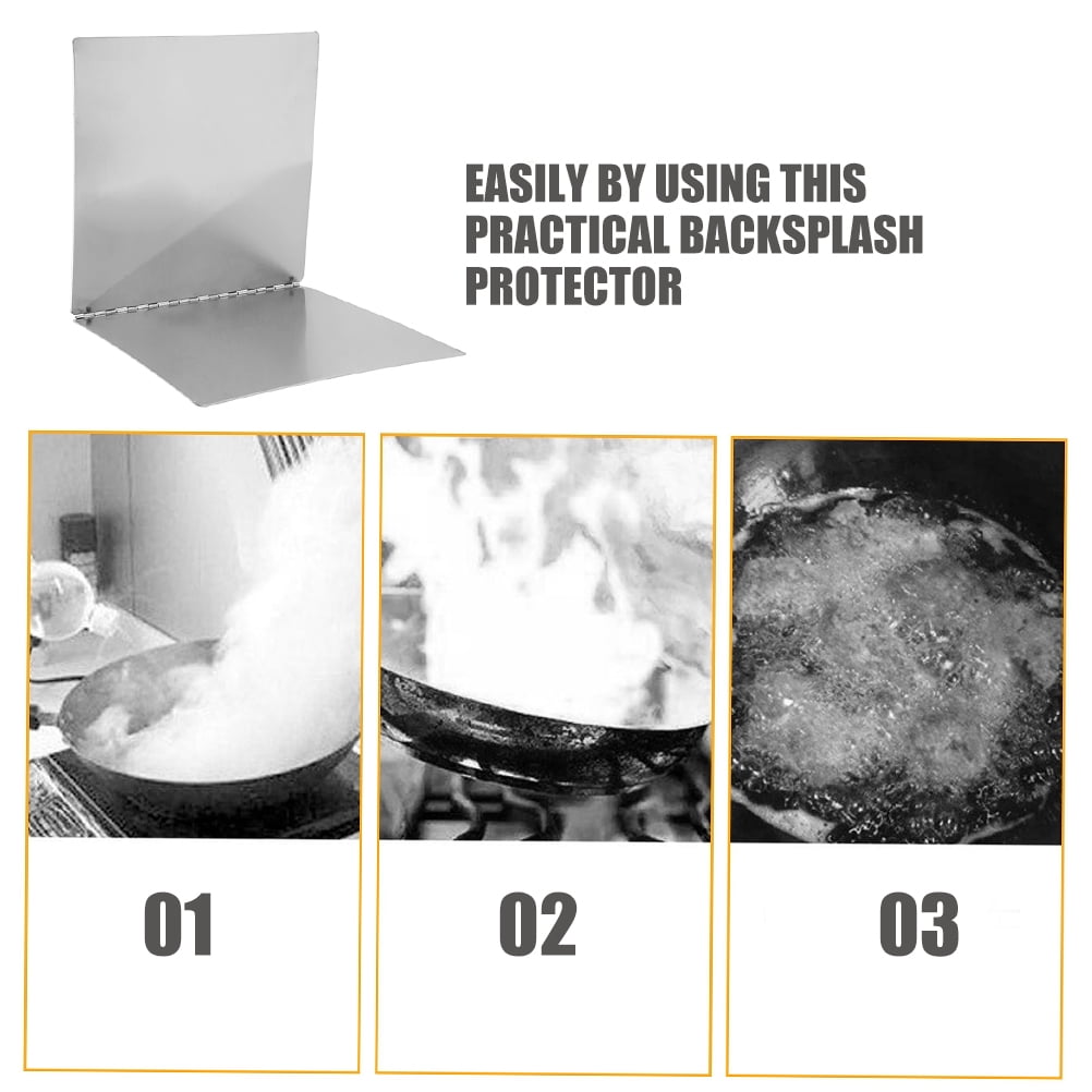 MLINS Foldable 2-Sided Splatter Guard for Stove Stainless Steel Oil Splatter Screen Anti Splatter Shield, Backsplash Protector for Cooking