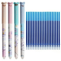 Cute Erasable Gel Pens, 4pcs 2Colors Erasable Pens, Make Mistakes Disappear Colored Pens, Assorted Color Inks for Drawing Writing Planner,Gel Pens for Coloring 20ml(Blue)