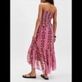 thumbnail image 4 of Vestido Tubo de Verano para Mujer, Liso, Sin Tirantes, con Hombros Descubiertos y Volantes. Rojo S, 4 of 7