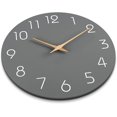 thumbnail image 4 of Reloj de pared silencioso, sin tictac, de 10 pulgadas, funciona con pilas, estilo moderno, reloj de madera decorativo para cocina, hogar, dormitorios, oficina, 4 of 5