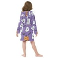 thumbnail image 7 of FORMRS Niños Bathrobe Unisex Hooded Robe Soft Plush Pajamas Sleepwear, Size 2-3T, Halloween Ghosts Purple, 7 of 7