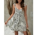 thumbnail image 1 of Vestido De Tirantes Finos Con Volantes, Cuello En V, Vestido De Verano, Dobladillo Suelto, Cintura Elástica, Estampado Floral, Femenino Para Verano Para Mujer ANGGREK Otros, 1 of 8