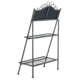 thumbnail image 6 of SAFAVIEH Natum 2 Tier Outdoor Patio Plant Stand, Red Brown/Blue Wash, 6 of 10