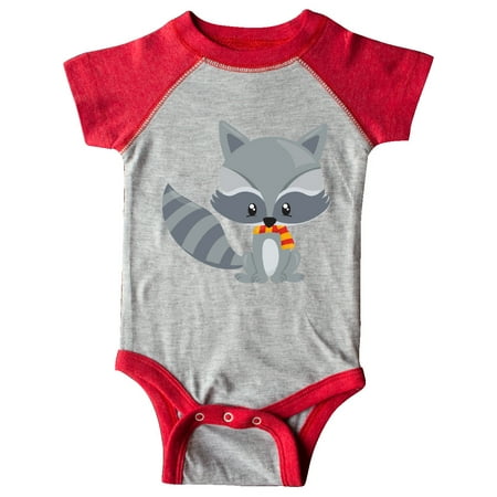 

Inktastic Cute Raccoon Wearing A Striped Scarf Gray Raccoon Gift Baby Boy or Baby Girl Bodysuit