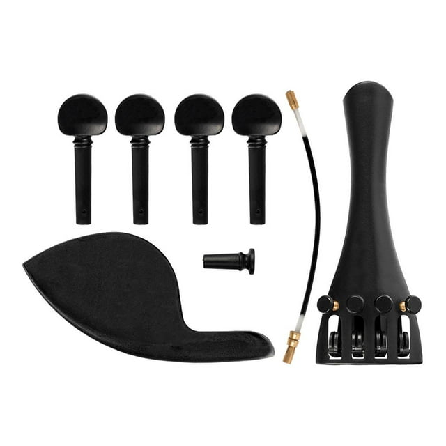 Violín DIY Accs Chin Rest Tailpiece Clavijas de Afinación Tailgut Strings - 1: 2 Sunnimix Mentonera de violín mentonera