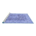 thumbnail image 2 of Ahgly Company Machine Washable Indoor Round Abstract Blue Modern Area Rugs, 6' Round, 2 of 4