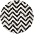 thumbnail image 5 of SAFAVIEH Barcelona Carmella Chevron Stripes Shag Area Rug, Ivory/Black, 9' x 12', 5 of 8