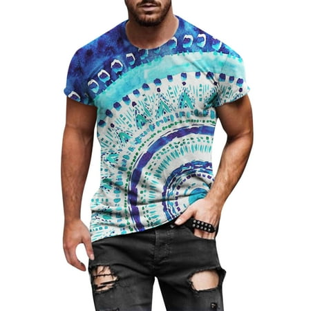 

koaiezne Men s Summer Fashion Top Shirt Casual 3D Printed Shirt Short Sleeve Tops Round Neck T-Shirts Loose Top Blouse Long Sleeve Shirt under Vest Scrub Jackets