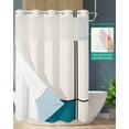 thumbnail image 2 of No Hook Shower Curtain with Snap in Liner, Abstract Gemoetric Art Turquoise Color Block Hotel Shower Curtains for Bathroom, Washable Shower Curtain Liner Set with Mesh Top Window, 66"x72", 2 of 6