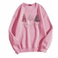 thumbnail image 4 of Fiaer Merry Christmas Sweatshirts for Women Shine Xmas Tree Graphic Crew Neck Plus Size Pullover Baggy Long Sleeve Tops Pink XL, 4 of 4