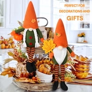 Ayieyill 2 Pack Fall Gnomes Handmade Thanksgiving Gnomes Plush Swedish Gnomes Fall Ornaments with Pumpkin Maple Leaves, Fall Decor Holiday Table Decorations Gifts
