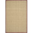 thumbnail image 3 of SAFAVIEH Natural Fiber Arbor Bordered Area Rug, Natural/Burgundy Red, 6' x 9' - Coastal Design, Natural & Burgundy Red, Seagrass, Ideal for Entryway, Kitchen, Living Room, Office, 3 of 12