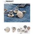 thumbnail image 3 of 6 Pcs Boutons pour Jeans, Épingles de Bouton de Jean Ajustables, Resserreur de Taille de Pantalon, Sans Couture et Sans Outils Épingles de Bouton de Jean Instantanées pour Pantalons, Installation Simple, Réutilisables et Ajustables, Style 3, 3 of 7