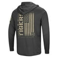 thumbnail image 3 of Men's Colosseum Heather Black LSU Tigers Team OHT Military Appreciation Long Sleeve Hoodie T-Shirt, 3 of 4