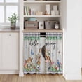 thumbnail image 6 of Spring Botanical Tier Curtains 54 Inch Length, Vintage Black Plaid Brown Wooden Grain Cafe Short Curtains for Bathroom Over Sink, Small Kitchen Curtain Light Filtering Drapes 2 Panels 27.5"Wx54"L, 6 of 8