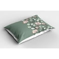 thumbnail image 2 of Ambesonne Bohem Pillow Sham 2 Pack, Flowers and Leaves Graphic, 36"x20", Green Reseda Green, 2 of 3