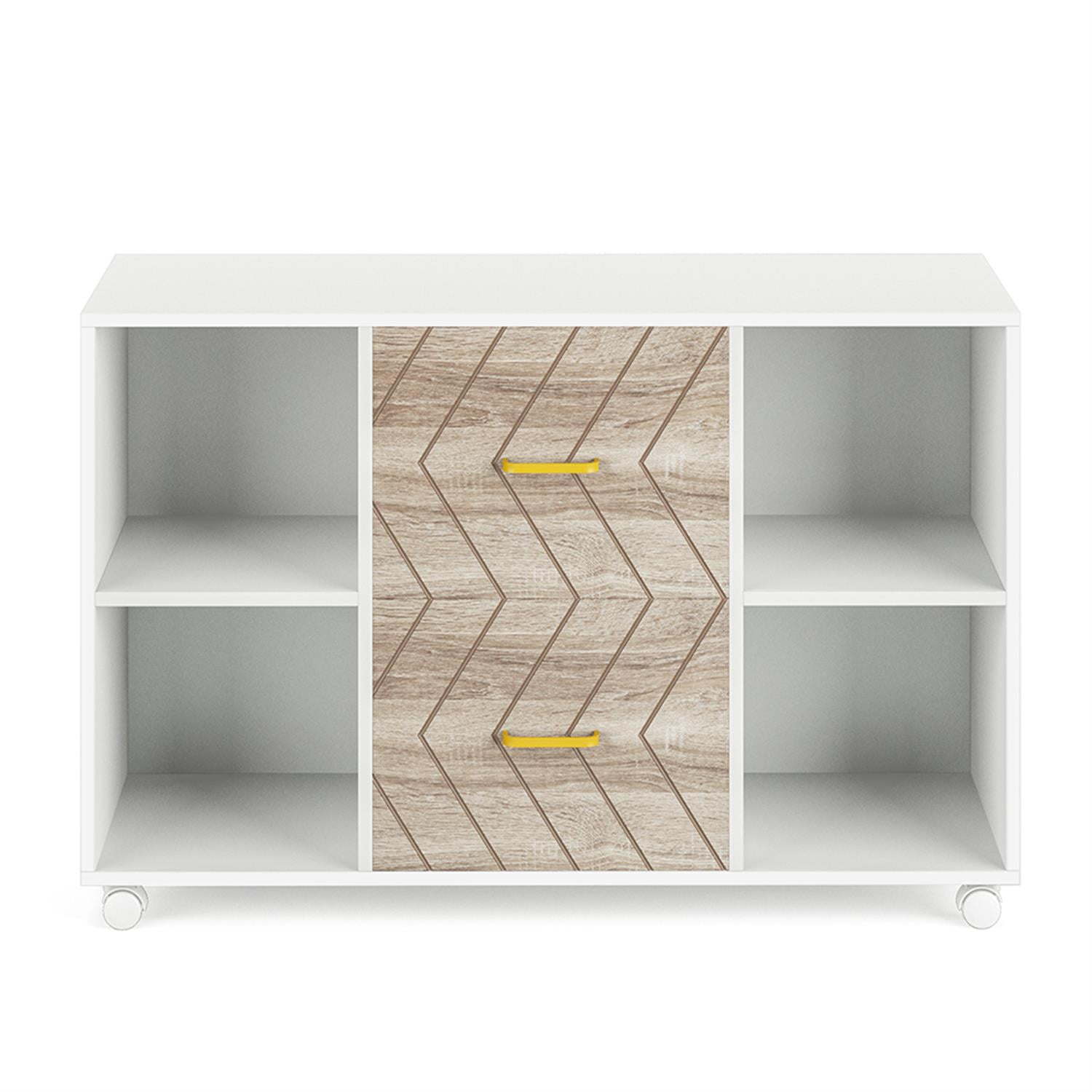 Demi Bonn 2-Drawer File Cabinet, Large Wood Rolling Filing Cabinet for Home Office, Printer Stand, for A4, Letter-Size Documents, Storage Cabinet for Home Office, White