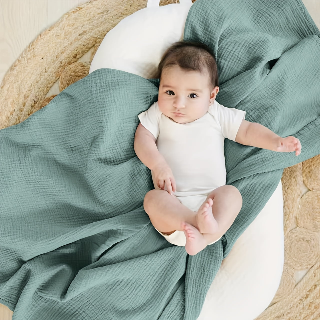 2-Pack Muslin Swaddle Blankets for Boys and Girls, Large 47 x 47 Inch Receiving Blankets, Soft Breathable Baby Swaddles for Newborns (Unisex)