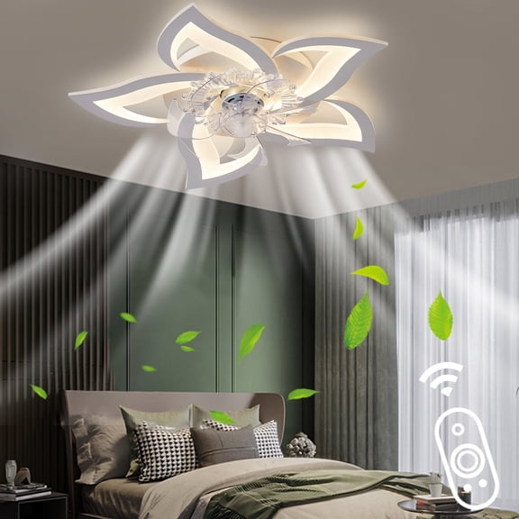 Tower Fan 27In Ceiling Fan with Lights Remote Contro Dimmable LED,6 Gear Wind Speed Fan Light,Box Fan