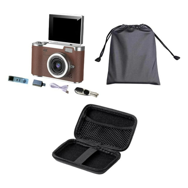 Cámara digital,Cámara digital 4K para fotografía,48 MP,720p,1080p,Cámara para vlogging con pantalla abatible de 180 degree y zoom digital de 8x,Pantalla de 2,4 pulgadas,filtros integrados,modo