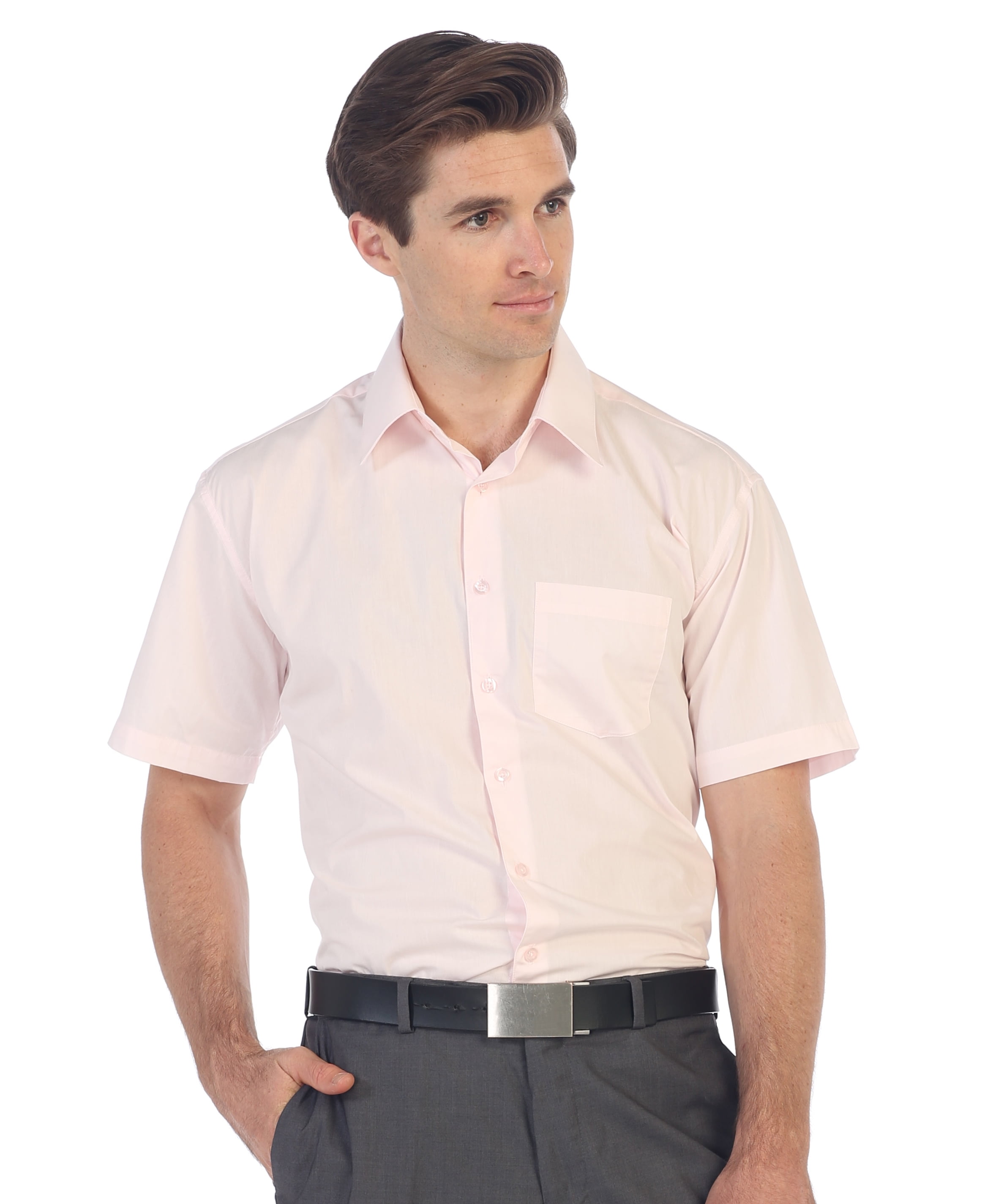 men's pink dress shirt short sleeve