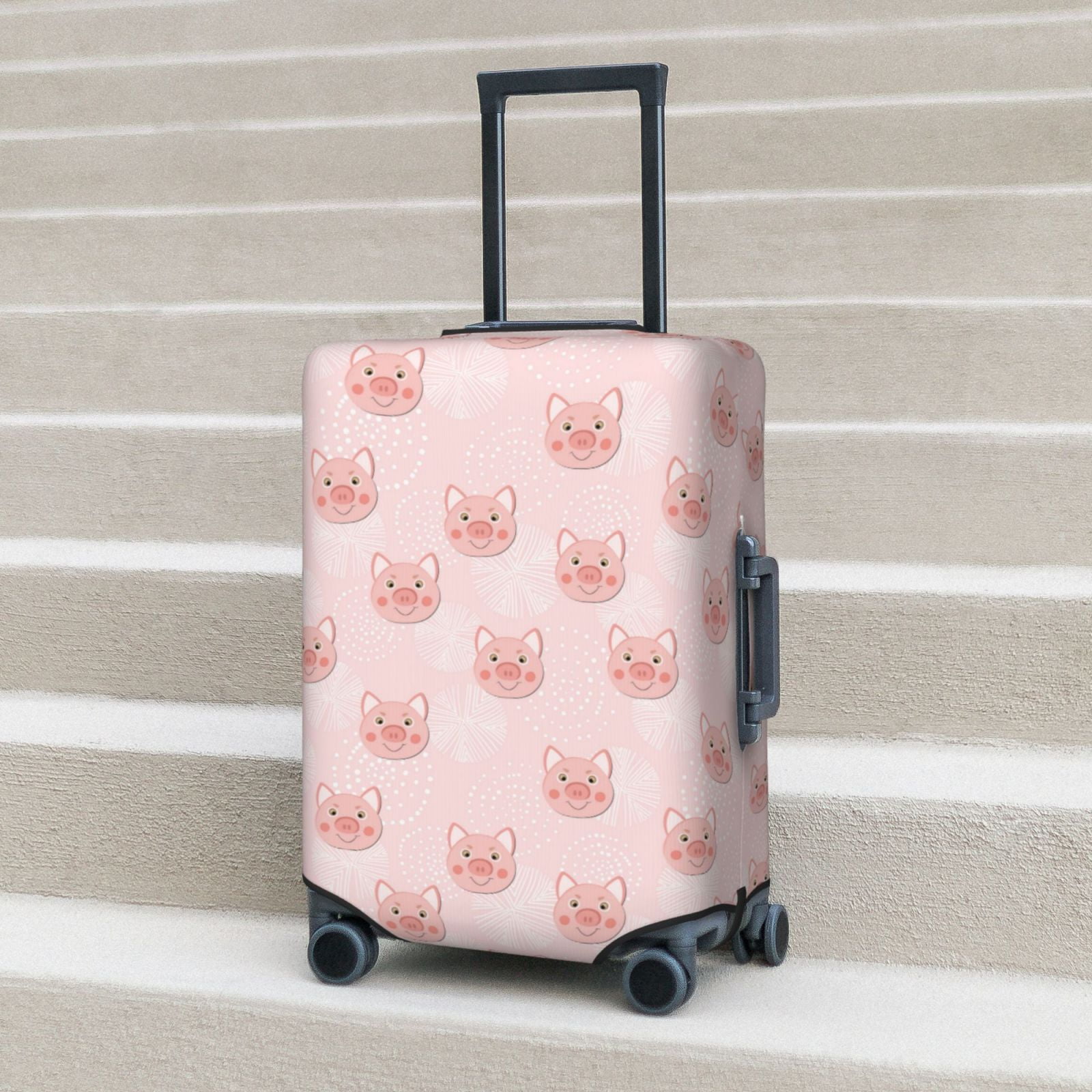 Wukai Cute Pig Face Elastic Luggage Cover: Personalized Protection