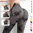 thumbnail image 2 of Tie dye yoga Pantalones Deportivos leggings Señoras Sin Costuras Cintura Alta Push Up Mujer Medias Fitness Entrenamiento Ropa Deportivapangjing, 2 of 4
