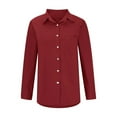 thumbnail image 5 of oieyuz Button Down Shirts for Women Business Long Sleeve Lapel Tops Regular Solid Color Blouses, 5 of 7
