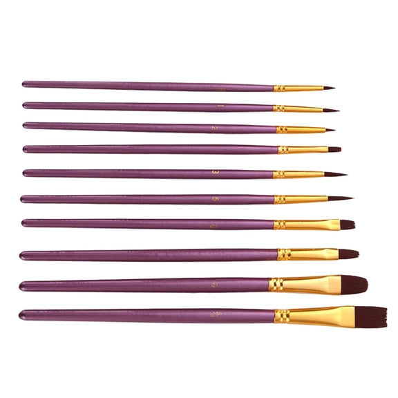 FUTUREORYY 10Pcs Brush Set Purple For Beginners Travel Organization