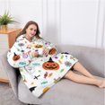thumbnail image 5 of Oversized Wearable Blanket Hoodie,Playful Halloween Icons Pattern Sherpa Blanket Hoodie with Super Pockets,Super Warm Fuzzy Pullover for Women & Men, 5 of 6