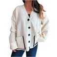 thumbnail image 2 of DailyTrove Women's Knit Cardigan, Long Sleeve, Casual Lounge & Brunch Wear, Soft , , Plus Size Friendly, 2 of 4
