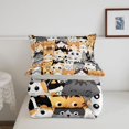 thumbnail image 5 of meiyoeat Cute Cat Pattern Full Size Comforter Sets,Colorful Pet Print Bedding Comforter Set,Light Gray Reversible,3pcs,1 Comforter and 2 Pillowcases, 5 of 7