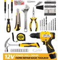 thumbnail image 2 of DOWELL 147-Piece Men's Repair Tool Set with 12V Cordless Drill & 3/8" Keyless Chuck, 2 of 7
