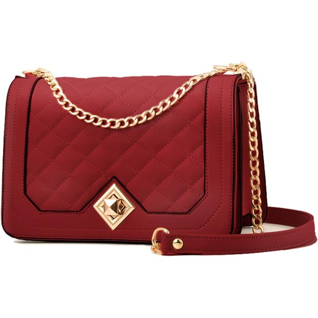 Bolsos cruzados para mujer, bolsos pequeños de hombro de cuero, carteras para mujer, bolsos de noche, cartera acolchada con correa de cadena