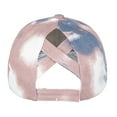 thumbnail image 3 of Toptie Criss Cross Tie Dye Ponytail Baseball Cap for Women, Washed Messy High Bun Ponytail Hat, 3 of 8