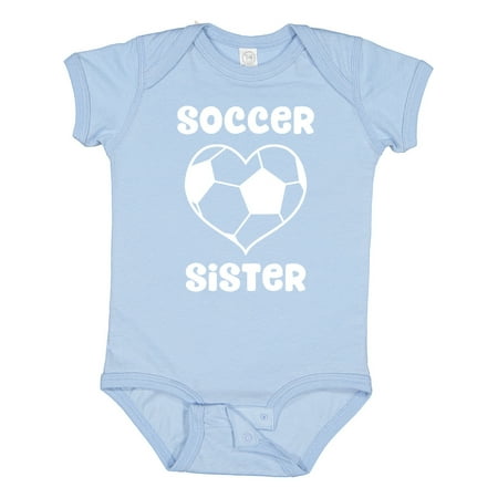 

Inktastic Heart Soccer Sister Gift Baby Girl Bodysuit