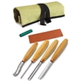 thumbnail image 1 of BeaverCraft Wood Carving Gouges Chisels Kit SC01 - Wood Spoon Carving Chisel Set - Whittling Tools Includes Radial Gouges, Flat Chisel, Bent Gouge, Leather Strop & Rolling Pouch, 1 of 9