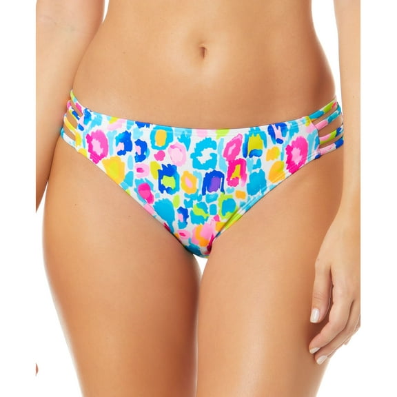 Juniors' Printed Strappy-Side Hipster Bikini Bottoms Multi XL
